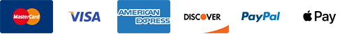 Metode pembayaran yang diterima: Visa, Mastercard, American Express, Discover, PayPal, dan Apple Pay